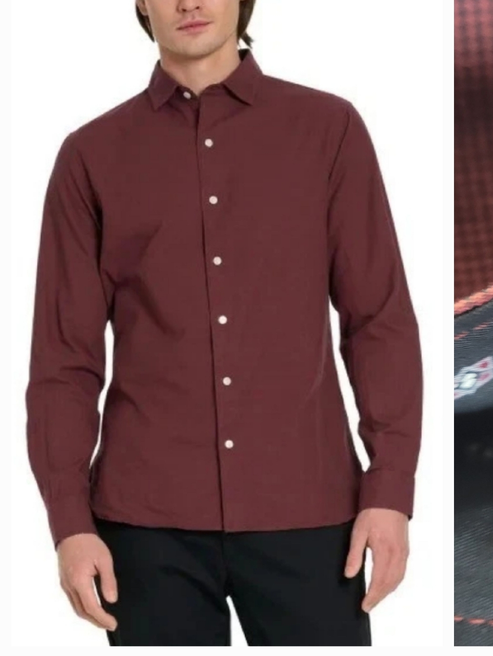 Ted Baker Men's Dress Shirt in Burgundy Wine